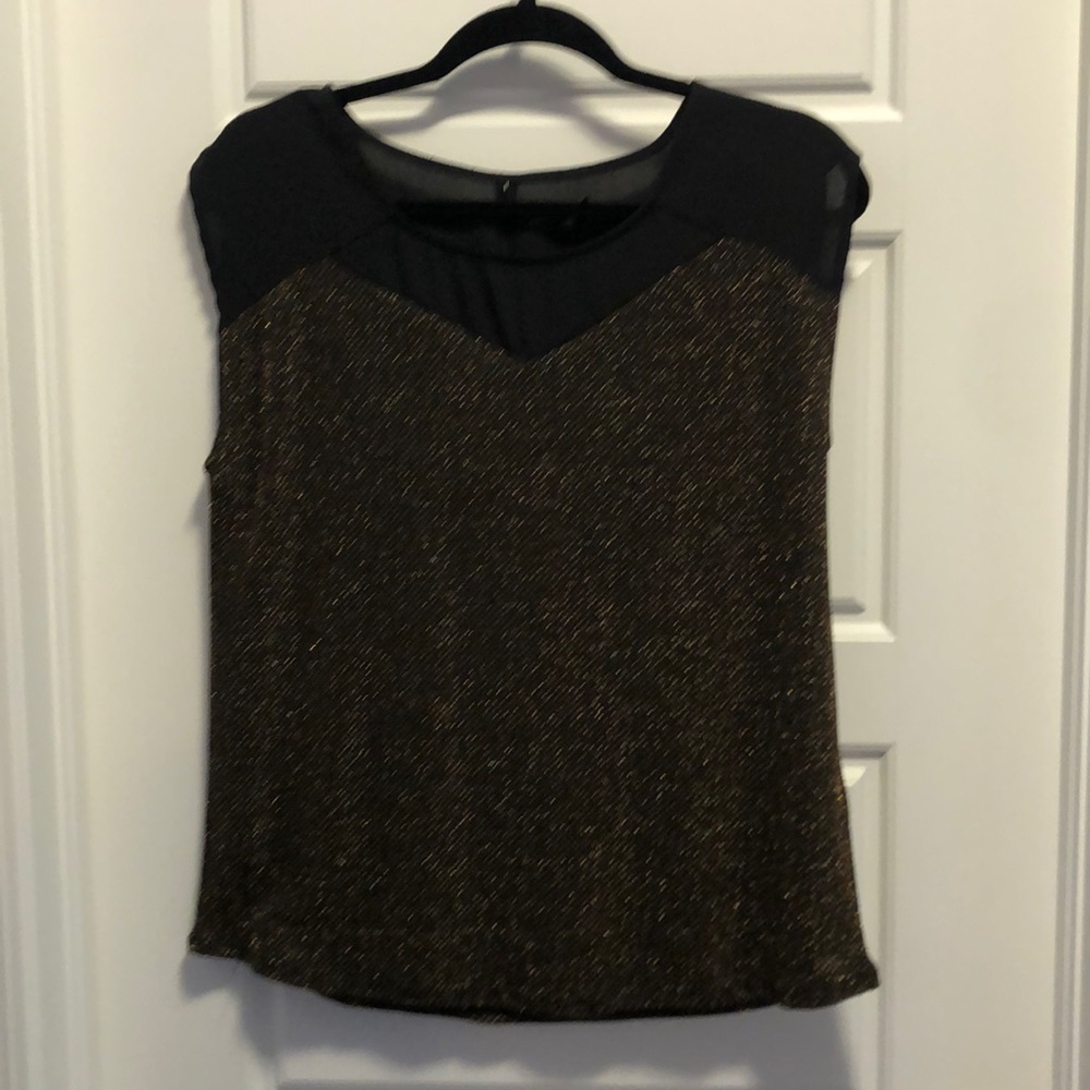Black and gold sparkly cap sleeve